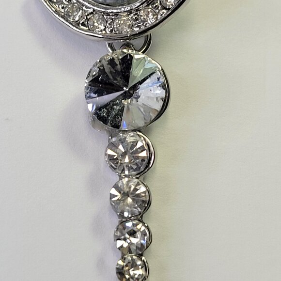 Crystal Teardrop Pendant Necklace STATEMENT Crystal Pendant Necklace - Picture 5 of 13